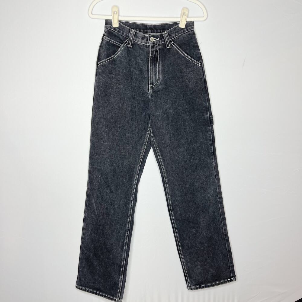 John Galt California Wide Leg Carpenter Jeans Faded Black Gray Sz Small
